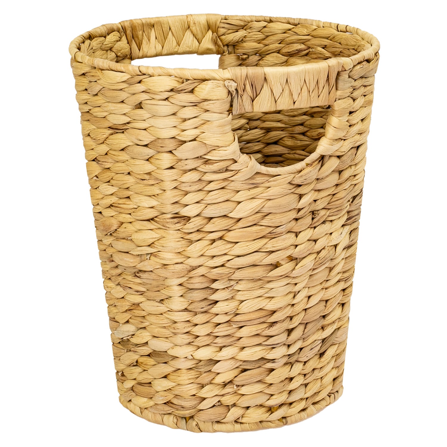 HMF Papierkorb B&uuml;ro, Aufbewahrungskorb geflochten aus Wasserhyazinthe, Rund, 25 cm Durchmesser, 30 cm H&ouml;he 