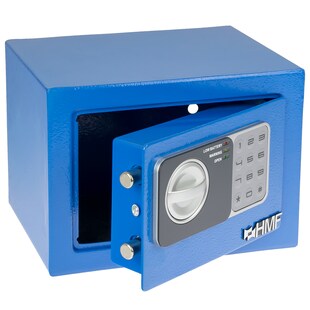 HMF Möbeltresor 46126 Elektronikschloss, 23 x 17 x 17 cm, Blau 