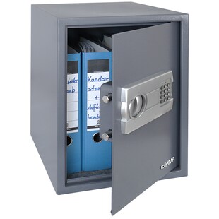 HMF 4612812 Tresor mit Zahlenschloss, Möbeltresor, 36 x 48 x 37 cm, Anthrazit 