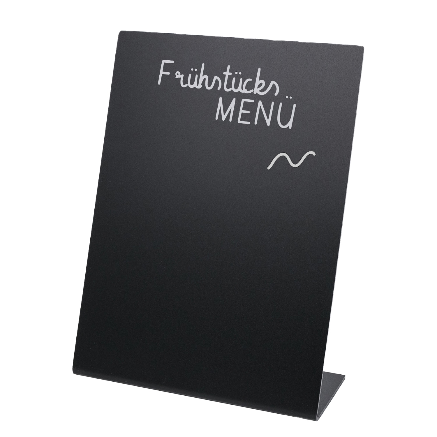 HMF 46430 Tischaufsteller Kreidetafel, L-Aufsteller, DIN A6, Schwarz 