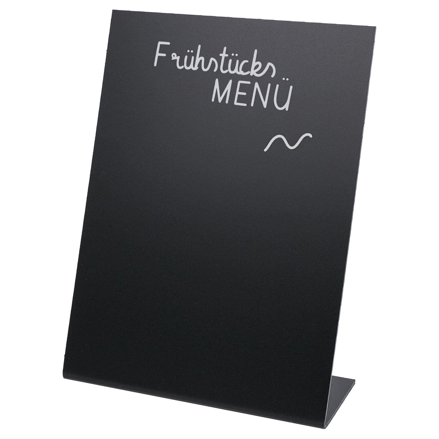 HMF 46432 Tischaufsteller Kreidetafel, L-Aufsteller, DIN A5, Schwarz 