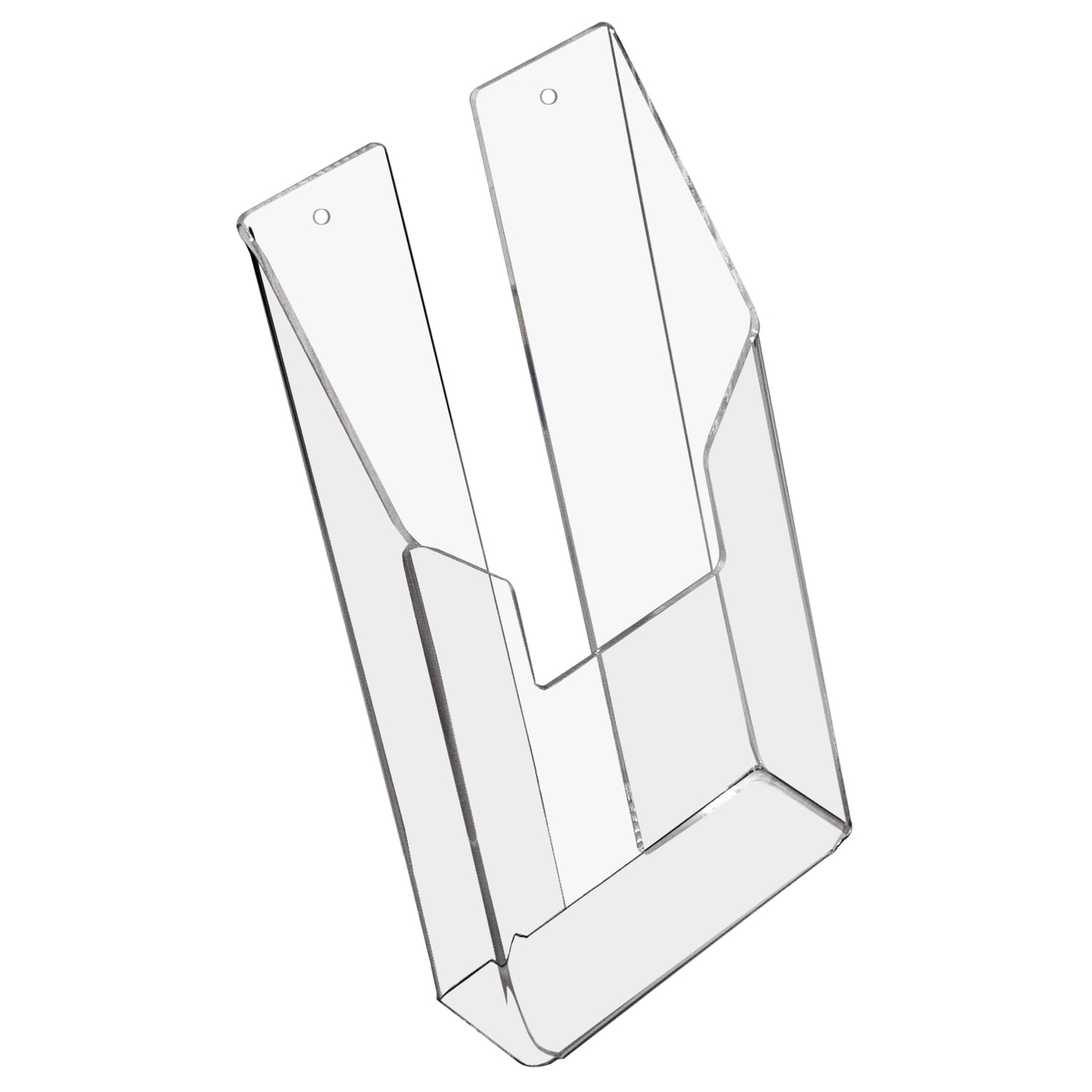HMF 46841 Wand Prospekthalter, DIN A6 Hochformat, 11 x 20 x 3,5 cm, Transparent 