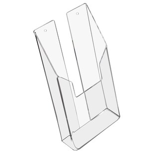 HMF 46841 Wand Prospekthalter, DIN A6 Hochformat, 11 x 20 x 3,5 cm, Transparent 