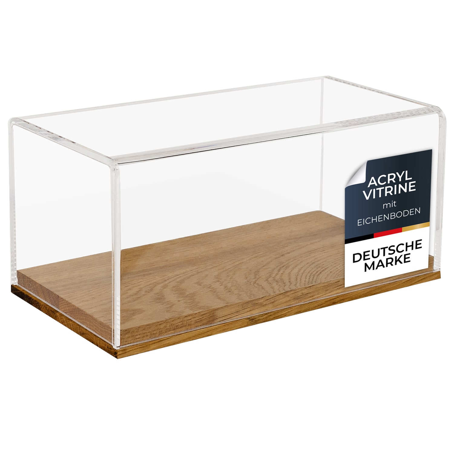 HMF 46871 Acryl Vitrine / Schaukasten mit Holzsockel f&uuml;r Modellautos, 24 x 12 x 11 cm, Transparent 