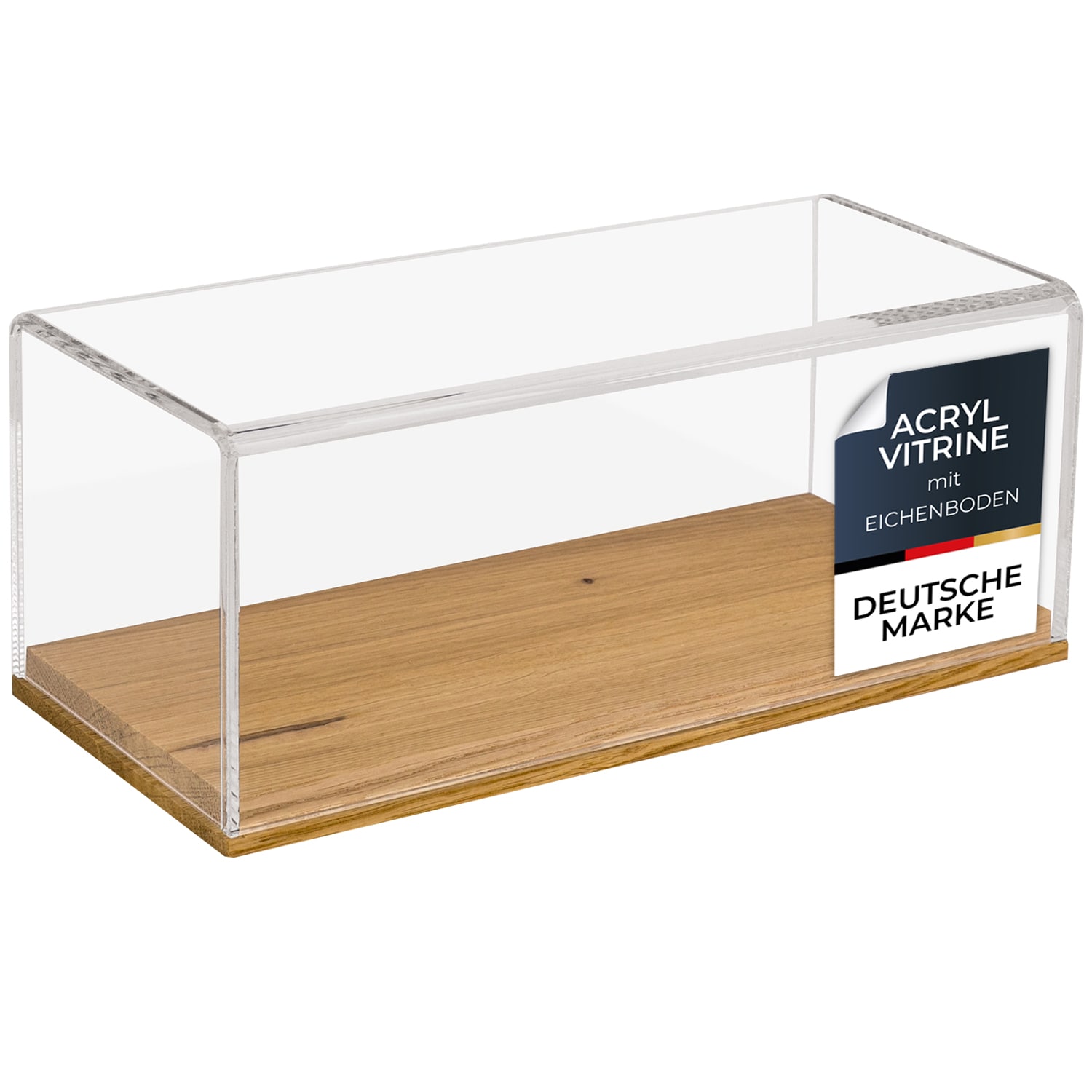 HMF 46872 Acryl Vitrine / Schaukasten mit Holzsockel f&uuml;r Modellautos, 27 x 12 x 11 cm, Transparent 