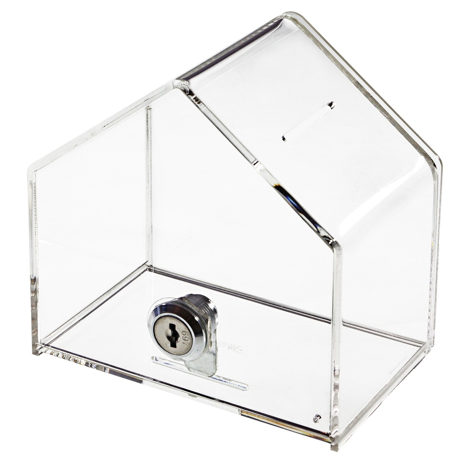 HMF 46911 Spendenbox, Aktionsbox, Spendenhaus, Acryl, 13,8 x 12,5 x 9,0 cm