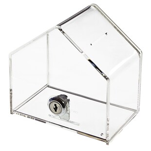 HMF 46911 Spendenbox, Aktionsbox, Spendenhaus, Acryl, 13,8 x 12,5 x 9,0 cm 