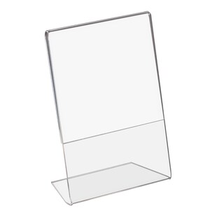 HMF 46952 Acryl Tischaufsteller schräg, DIN A6 Hoch- und Querformat, Glasklar 