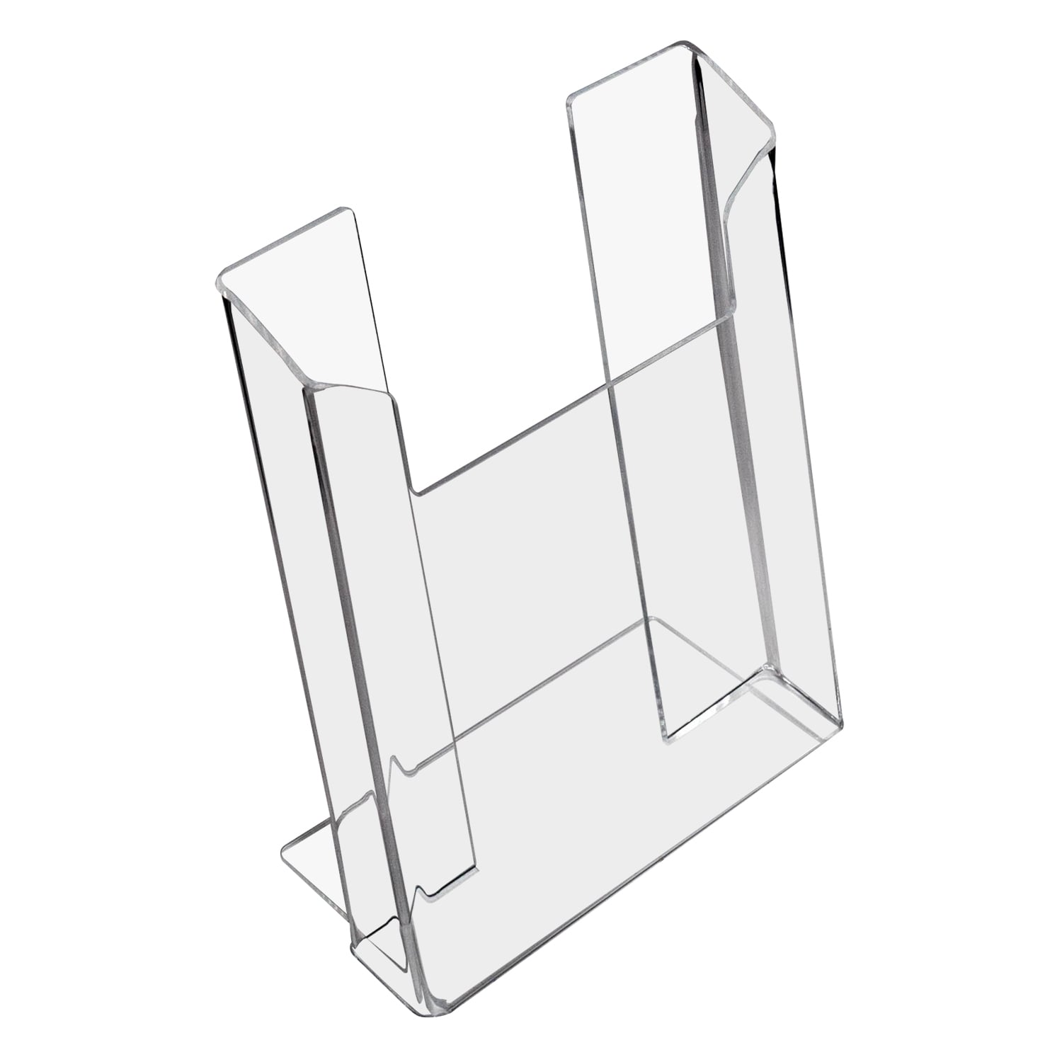 HMF 46961 Acryl Prospekthalter, DIN A5 Hochformat, 16 x 19,5 x 9 cm, Glasklar 