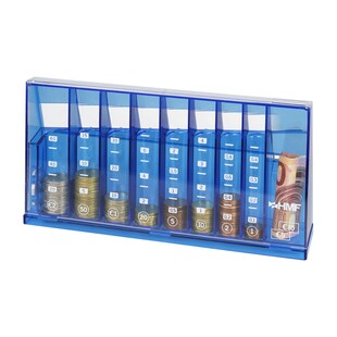 HMF 4710-05 Münzsortierer Euro Spardose 24 x 5 x 12 cm, Blau 