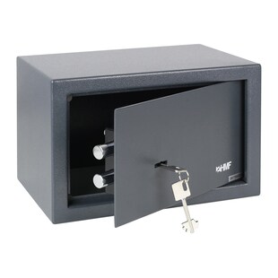 HMF 49200-11 Safe Tresor mit Schlüssel, Möbeltresor | 31 x 20 x 20 cm | Anthrazit 