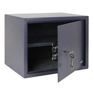 HMF 49203-11 Safe Tresor mit Schlüssel, Möbeltresor | 38 x 30 x 30 cm | Anthrazit 