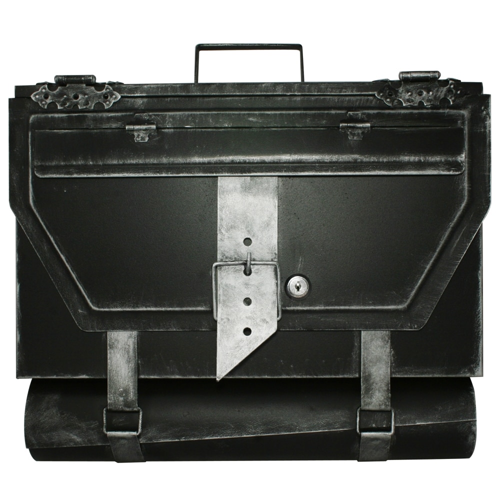 HMF 501 Briefkasten Aktentasche Antik 99, 25 x 40 x 8 cm, Silber 