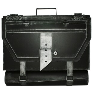 HMF 501 Briefkasten Aktentasche Antik 99, 25 x 40 x 8 cm, Silber 