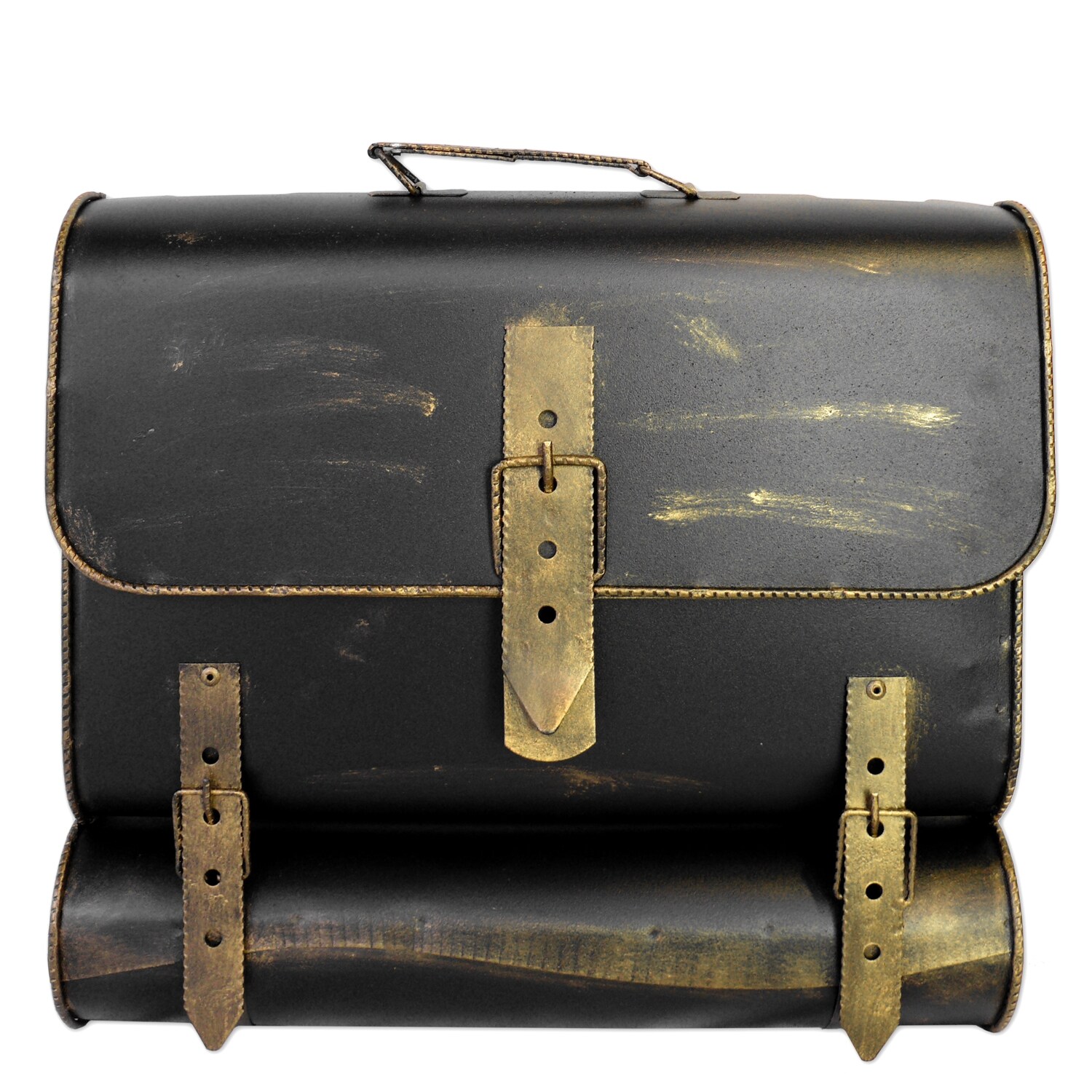 505-23 Briefkasten Antik SCHULRANZEN 122, 36 x 41 x 8,5 cm gold