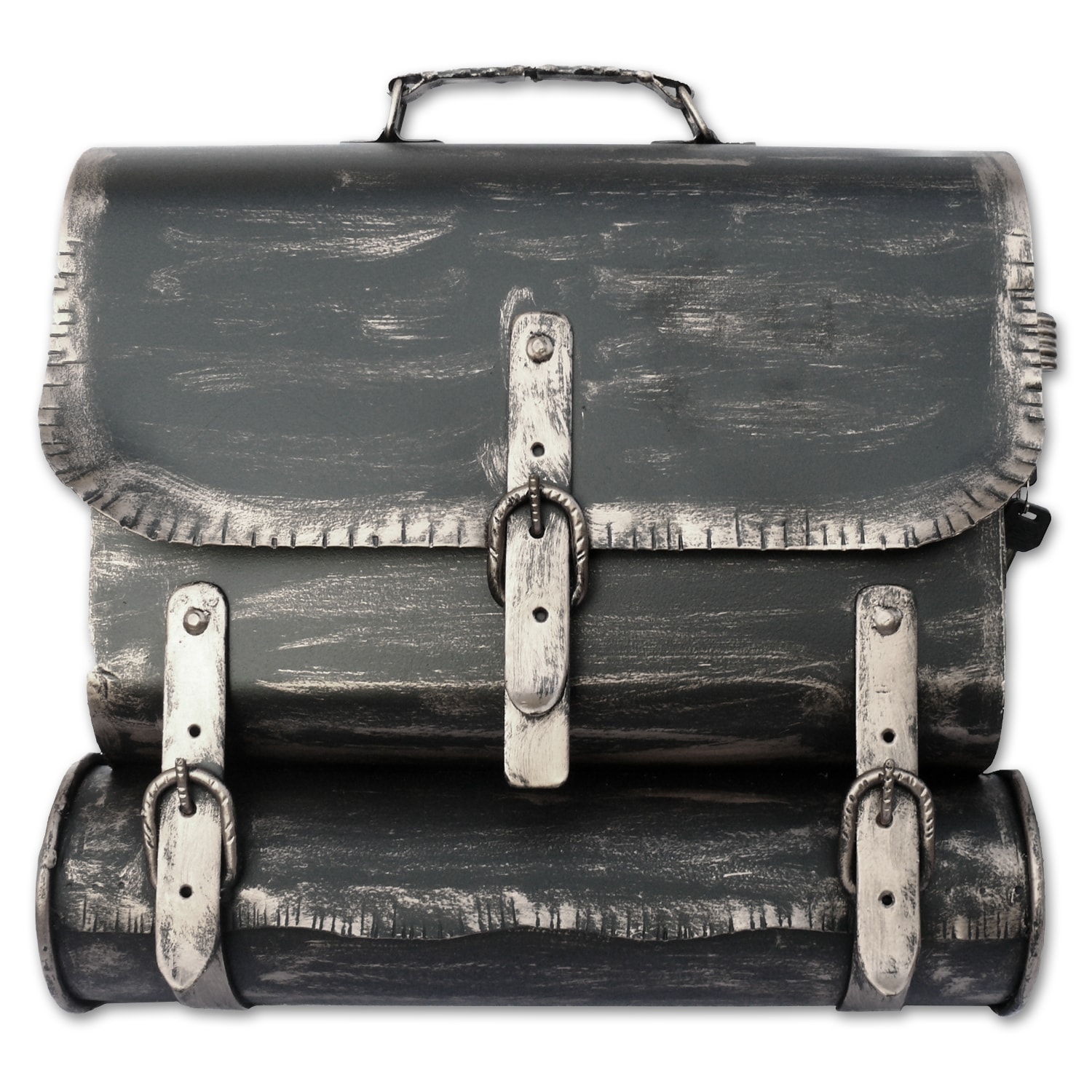 HMF 506 Briefkasten Antik SCHULRANZEN WNS, 36 x 41 x 8,5 cm, Silber 