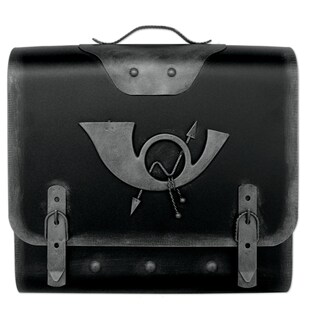 HMF 511Briefkasten Alter Schulranzen mit Posthorn PH3, 40 x 40 x 9 cm, Silber 