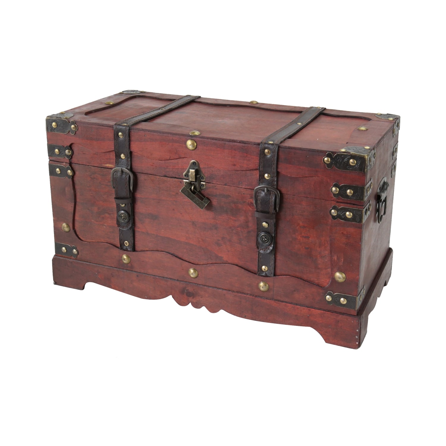 HMF 6400-150 Schatztruhe aus Holz mit Schloss, 50 x 25 x 28 cm, Frankreich 