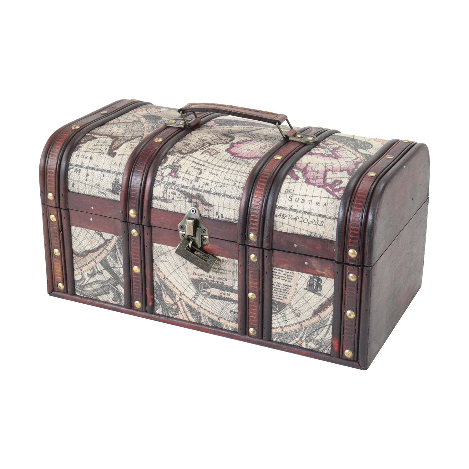 HMF 6410-159 Schatztruhe aus Holz mit Schloss, 38 x 20 x 19 cm, Kuba 