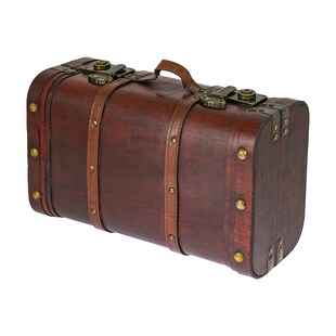 HMF 6412-140 Schatztruhe aus Holz, Vintage Koffer, 40 x 23,5 x 16,5 cm, Peru 