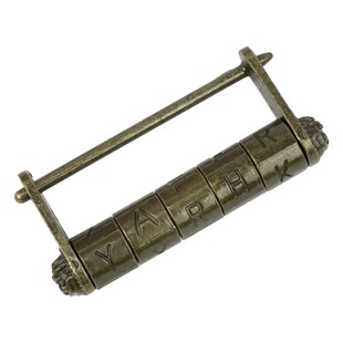 HMF Antikes chinesisches Zahlenschloss Vorhängeschloss, Buchstaben, 8 x 3,5 x 1,5 cm, Gold 