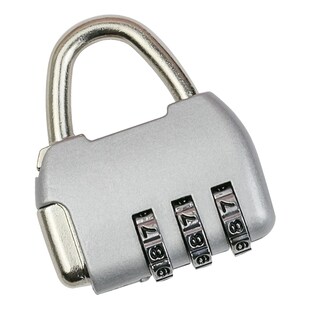 HMF Deko Zahlenschloss Vorhängeschloss, 3-Stellig, 4,3 x 3,5 x 1,2 cm, Silber 