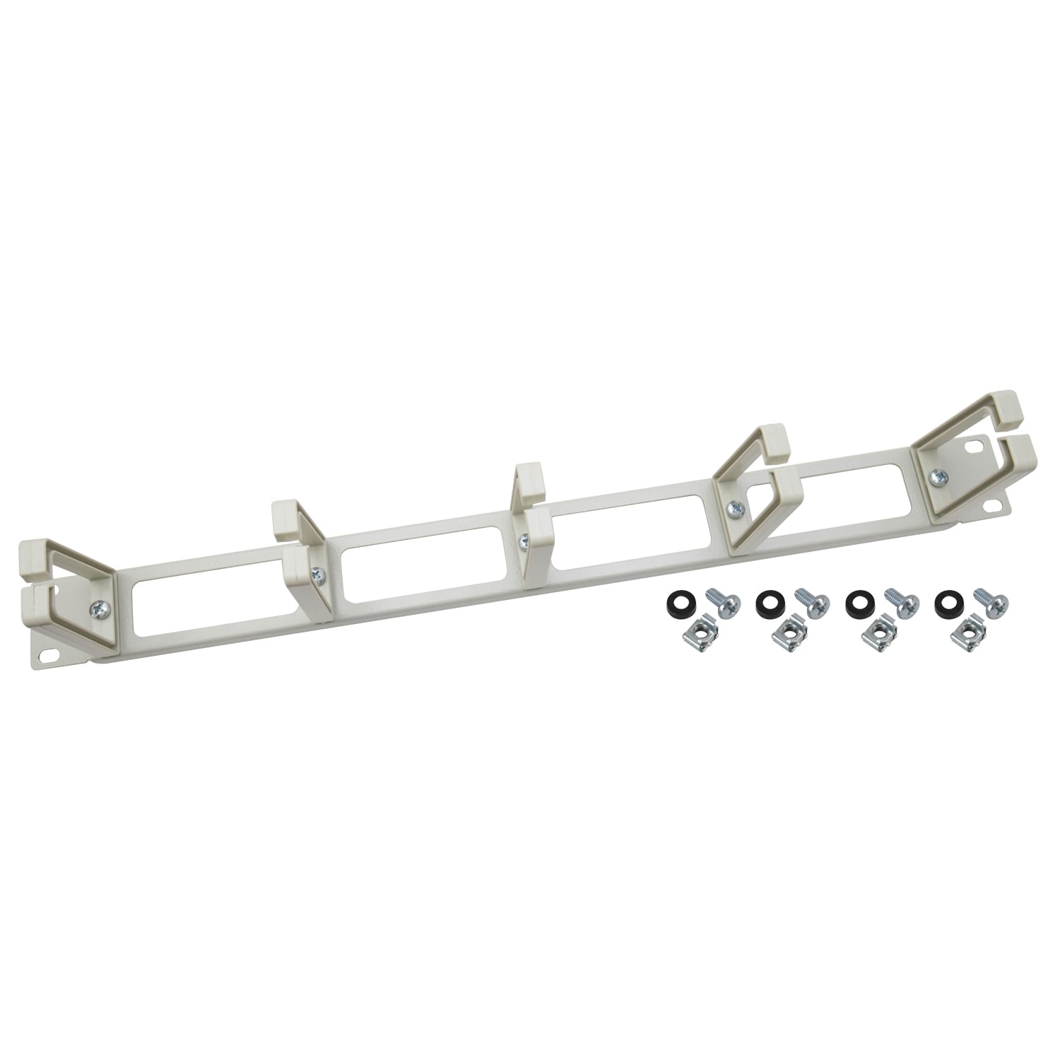 HMF 66455 Rangierpanel f&uuml;r Serverschrank, 19 Zoll, 1 HE, 5 F&uuml;hrungsb&uuml;gel 