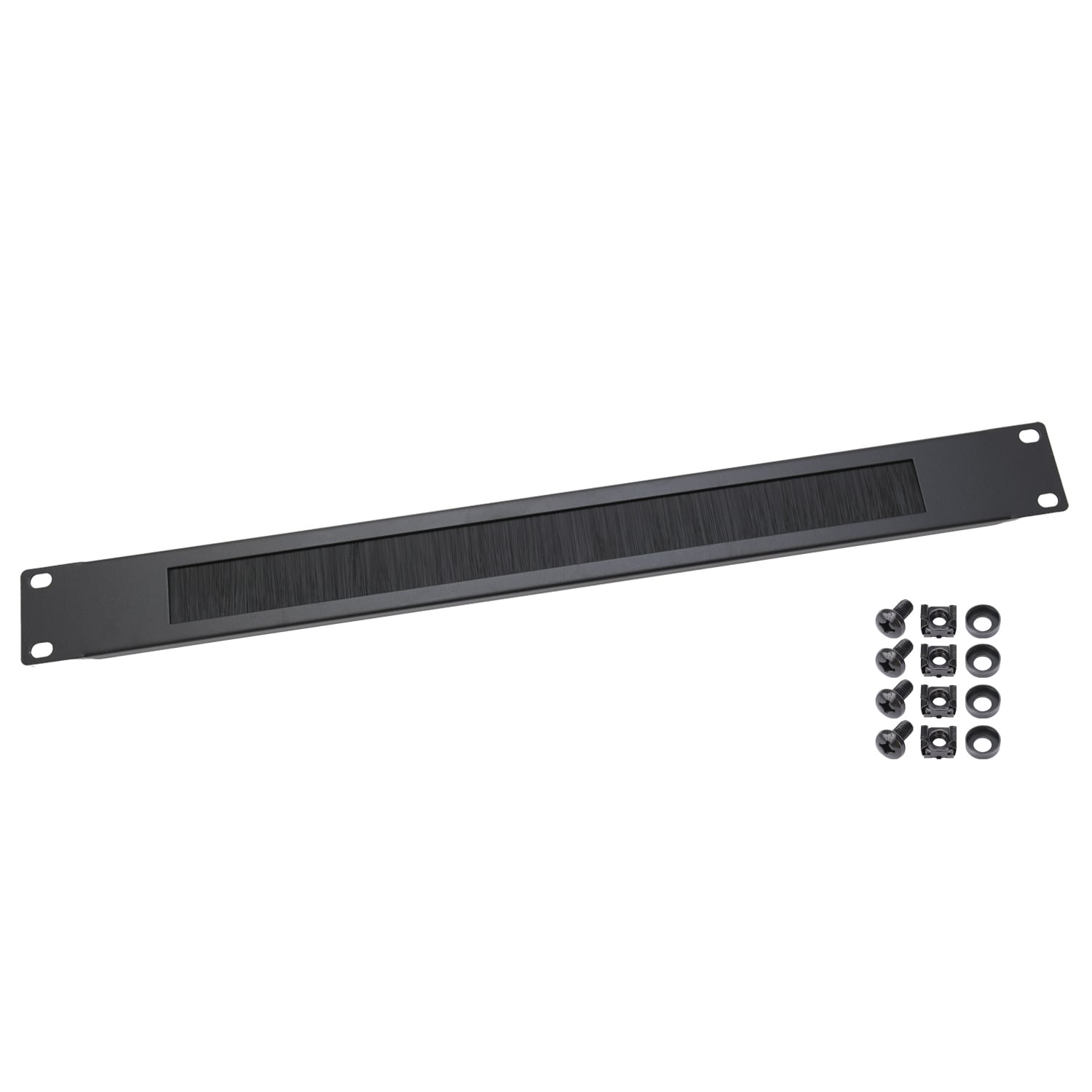 HMF 66489 Kabeldurchf&uuml;hrung mit B&uuml;rsteneinsatz f&uuml;r Serverschrank, 19 Zoll, 1 HE 