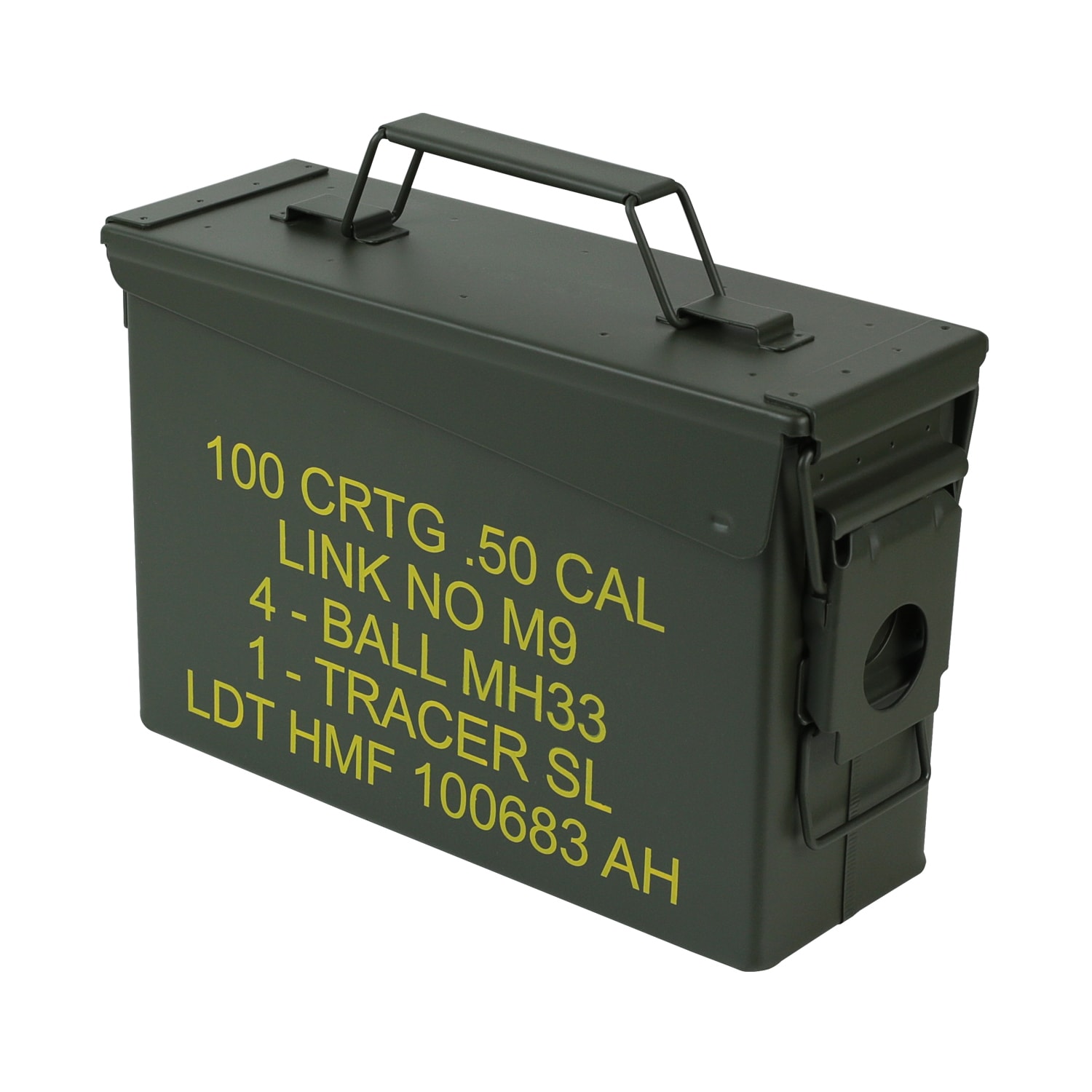 HMF 70010 Munitionskoffer, US Ammo Box, Metallkiste, 27,5 x 17,5 x 9,5 cm, Gr&uuml;n 