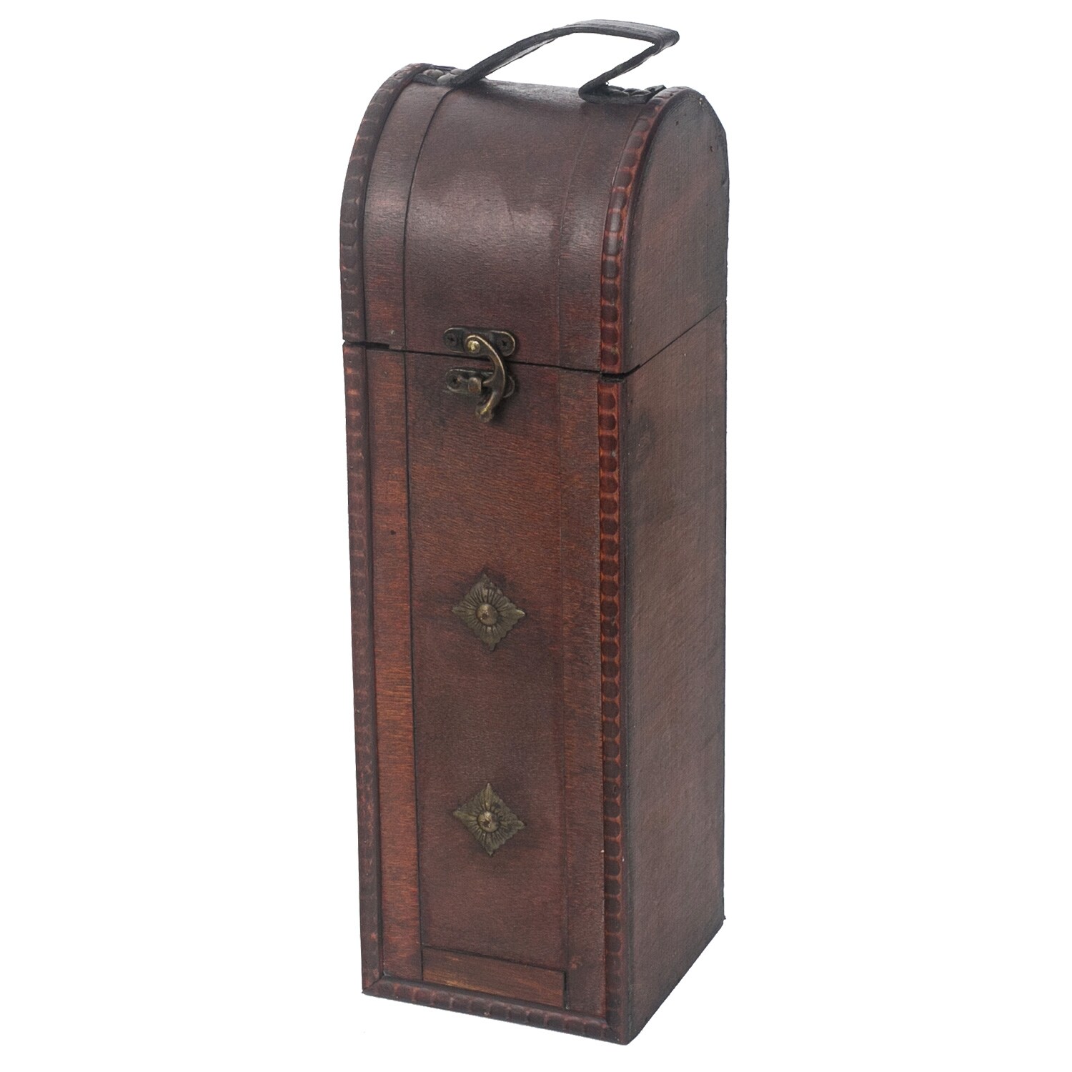 Vintage Deko Geschenkbox mit Deckel aus Holz, für 1 Flasche Wein, Hochformat, Italien