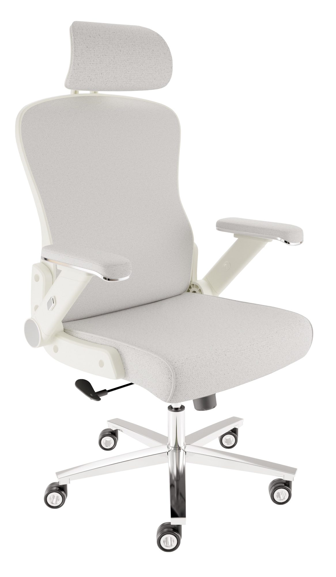 CLOUVOU PowerSeat B&uuml;rostuhl Ergonomisch &ndash; Creme-Wei&szlig; 