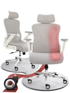 CLOUVOU PowerSeat Bürostuhl Ergonomisch – Creme-Weiß 