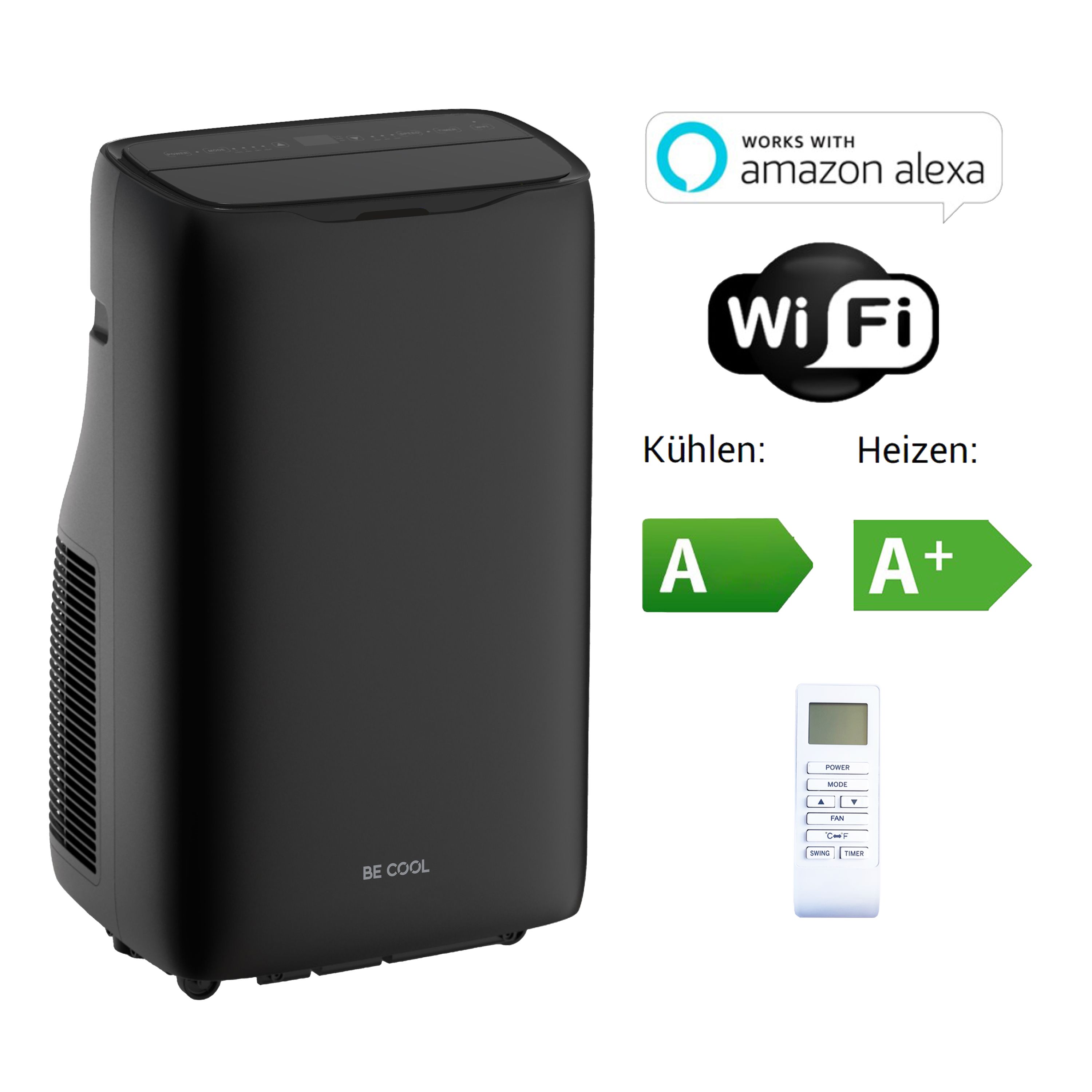 BE COOL Klimager&auml;t 14.000 BTU mit WiFi BC14KL2402FW 