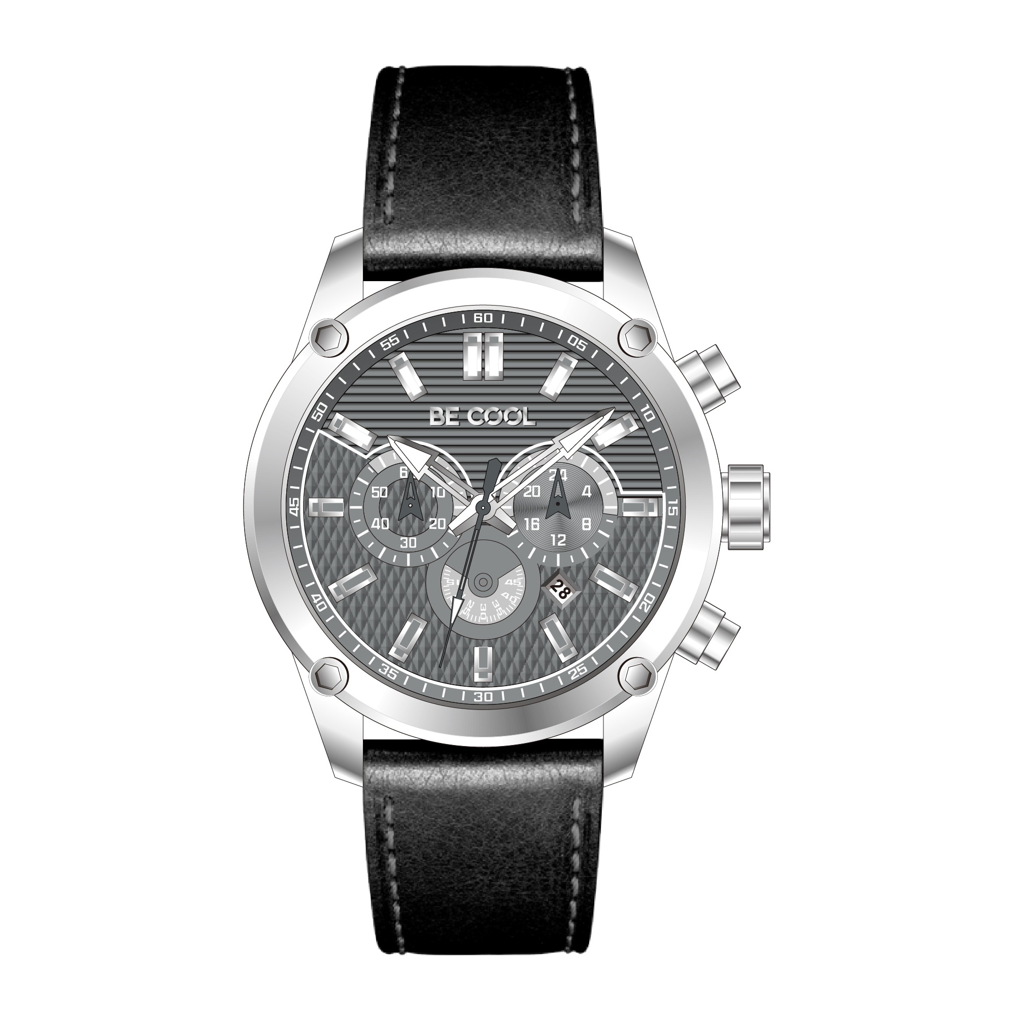 BE COOL Chronograph dunkelgrau/schwarz BCW01DGS 