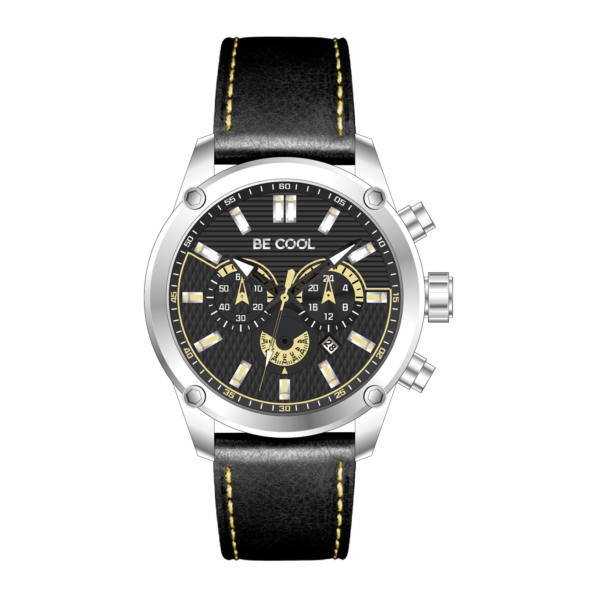 BE COOL Chronograph schwarz/gr&uuml;n BCW01SGR 