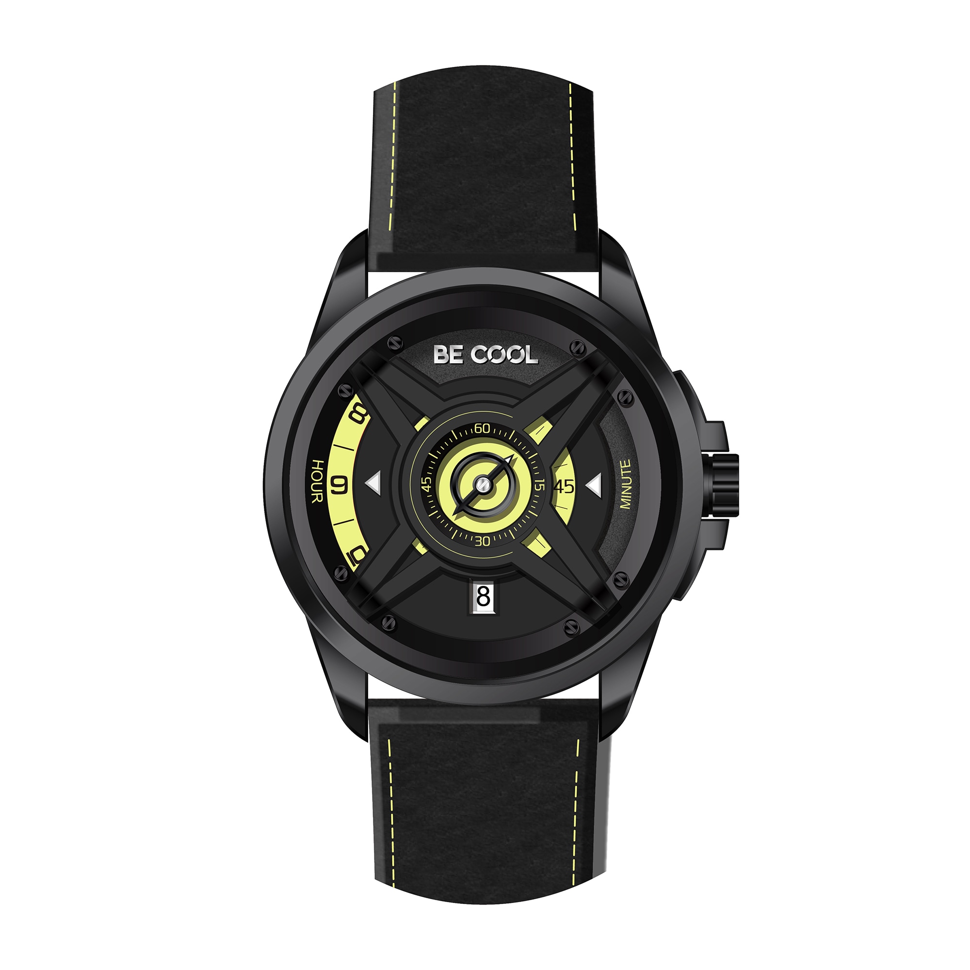 BE COOL Armbanduhr schwarz/gr&uuml;n BCW02SGR 