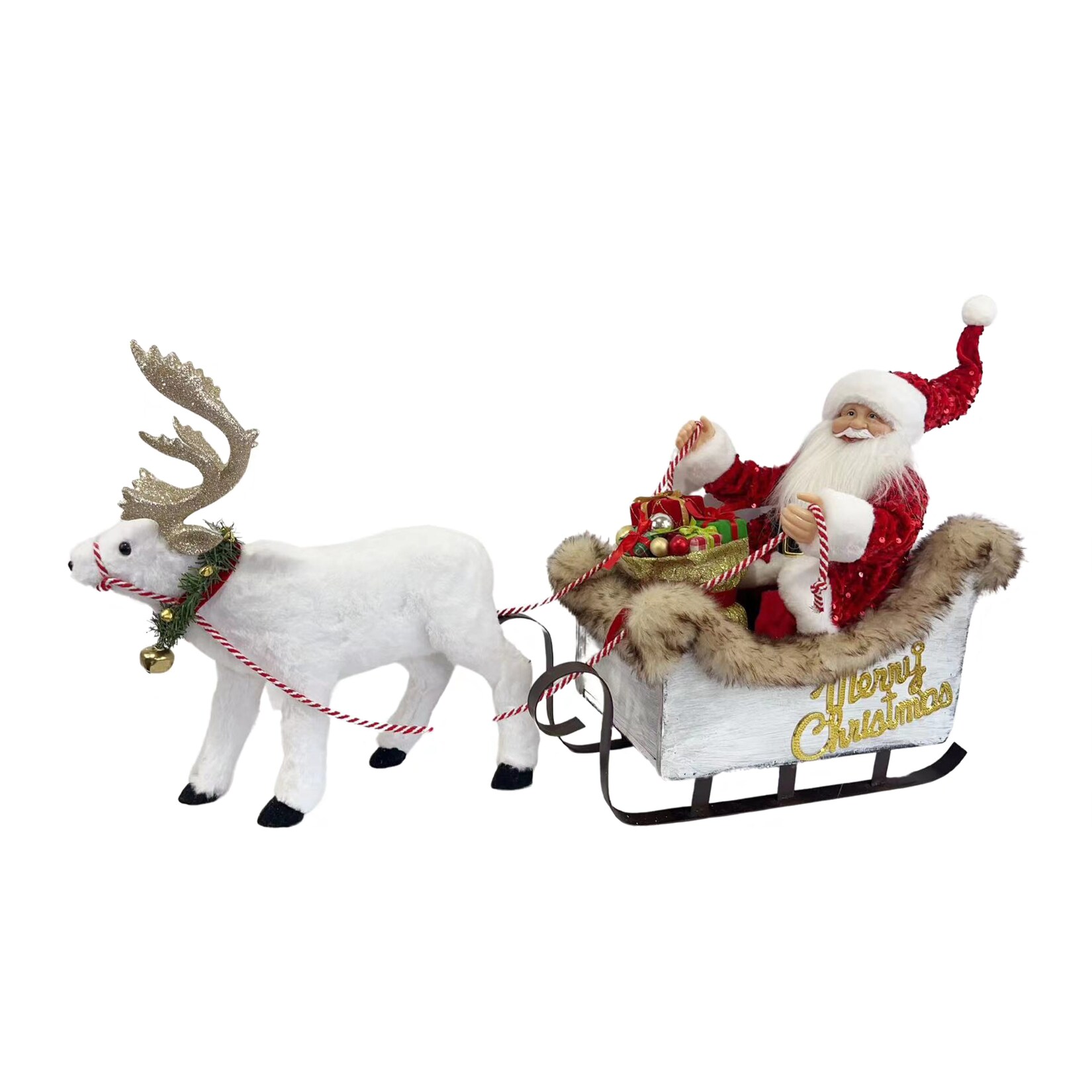 SHX Animierter Rentierschlitten mit Weihnachtsmann SHXCD2417