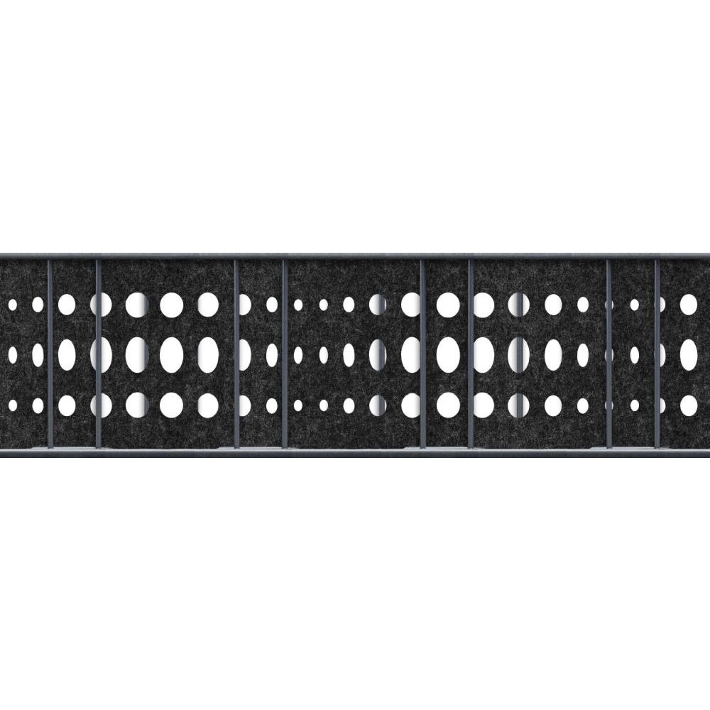 zaun|zu&reg; Sichtschutzstreifen Design Vlies Bubble f&uuml;r Doppelstabmatten Schwarzgrau 2,6m 