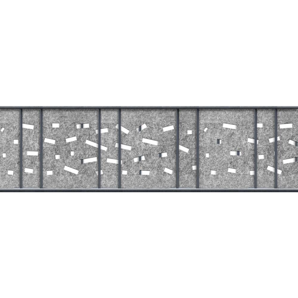 zaun|zu&reg; Sichtschutzstreifen Design Vlies Criss Cross f&uuml;r Doppelstabmatten Hellgrau 2,6m 