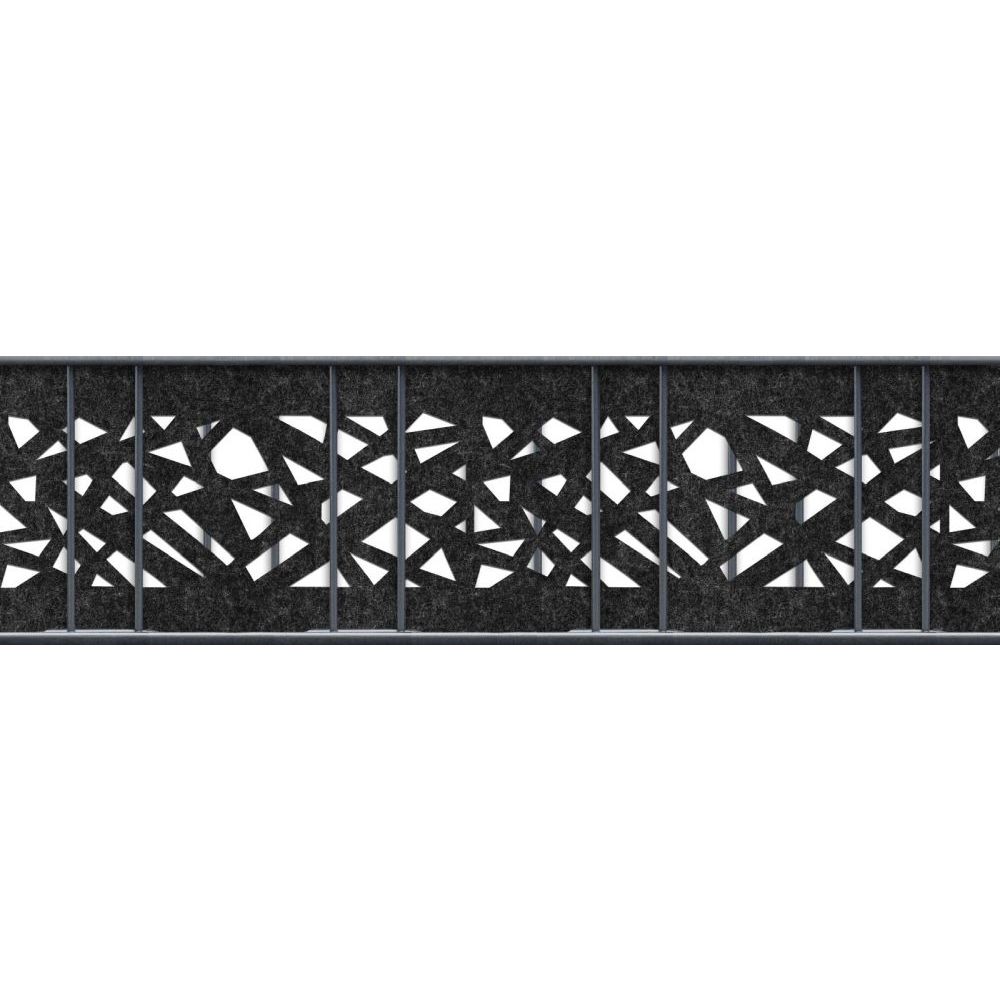 zaun|zu&reg; Sichtschutzstreifen Design Vlies Graphic f&uuml;r Doppelstabmatten Schwarzgrau 2,6m 