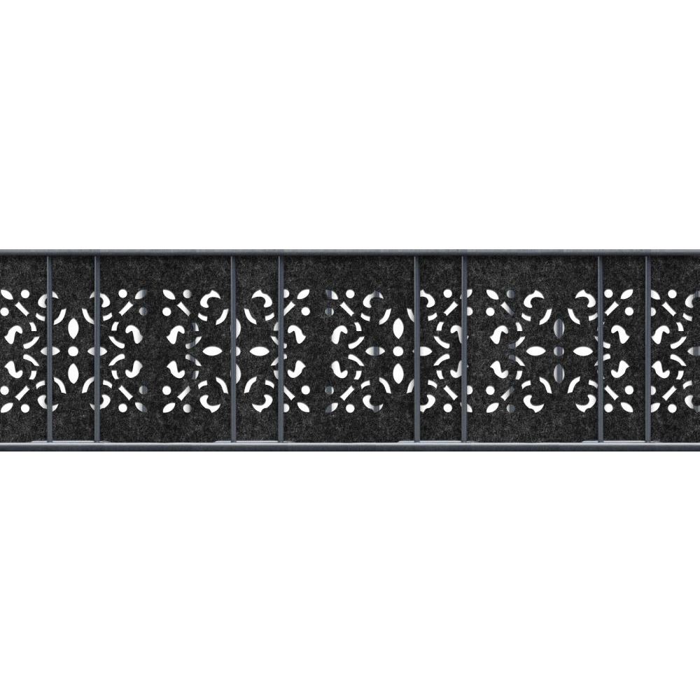 zaun|zu&reg; Sichtschutz Design Vlies Ornament f&uuml;r Doppelstabmatten Schwarzgrau 2,6m 
