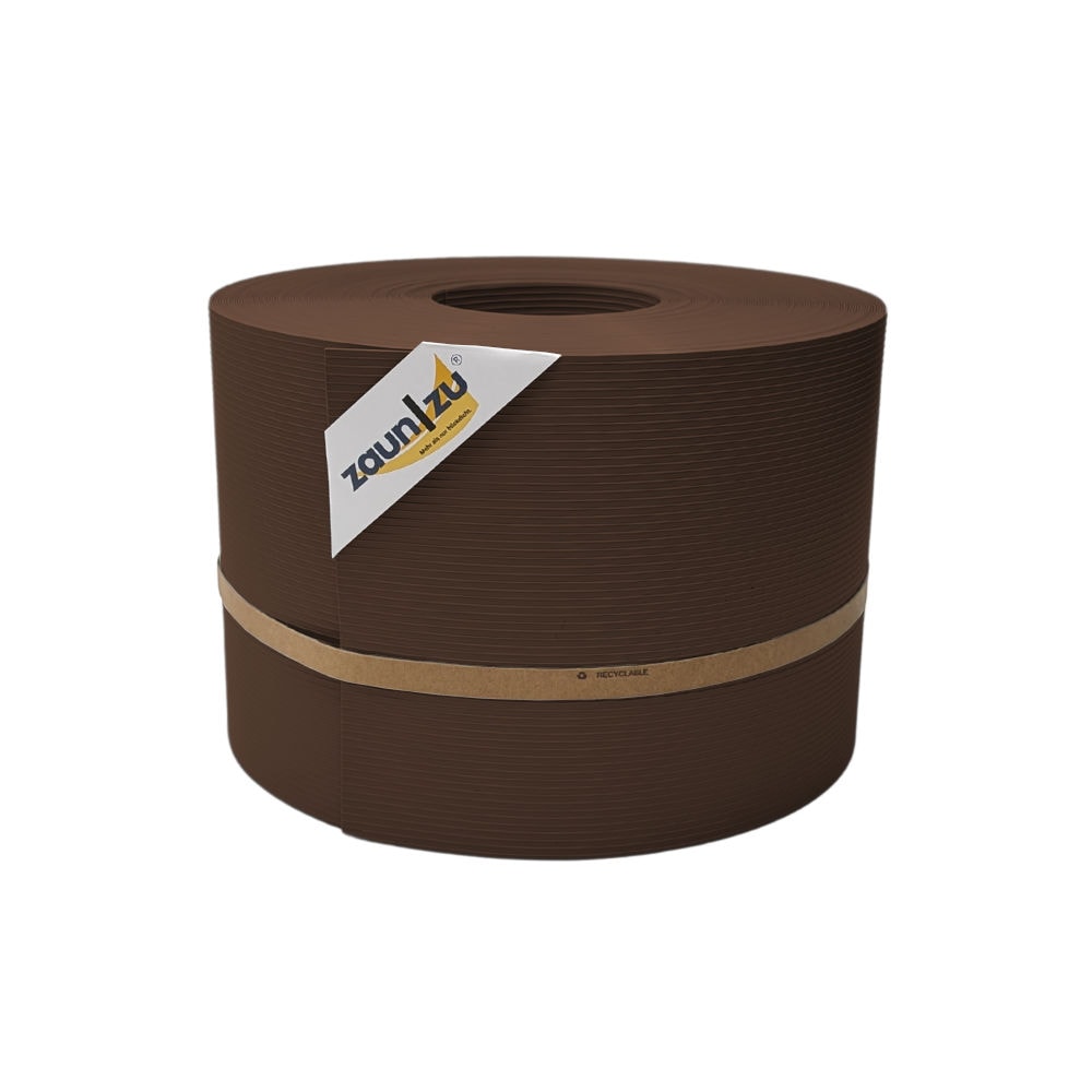 zaun|zu&reg; Sichtschutz Rille PP f&uuml;r Doppelstabmatte Zaunblende Braun 50m 