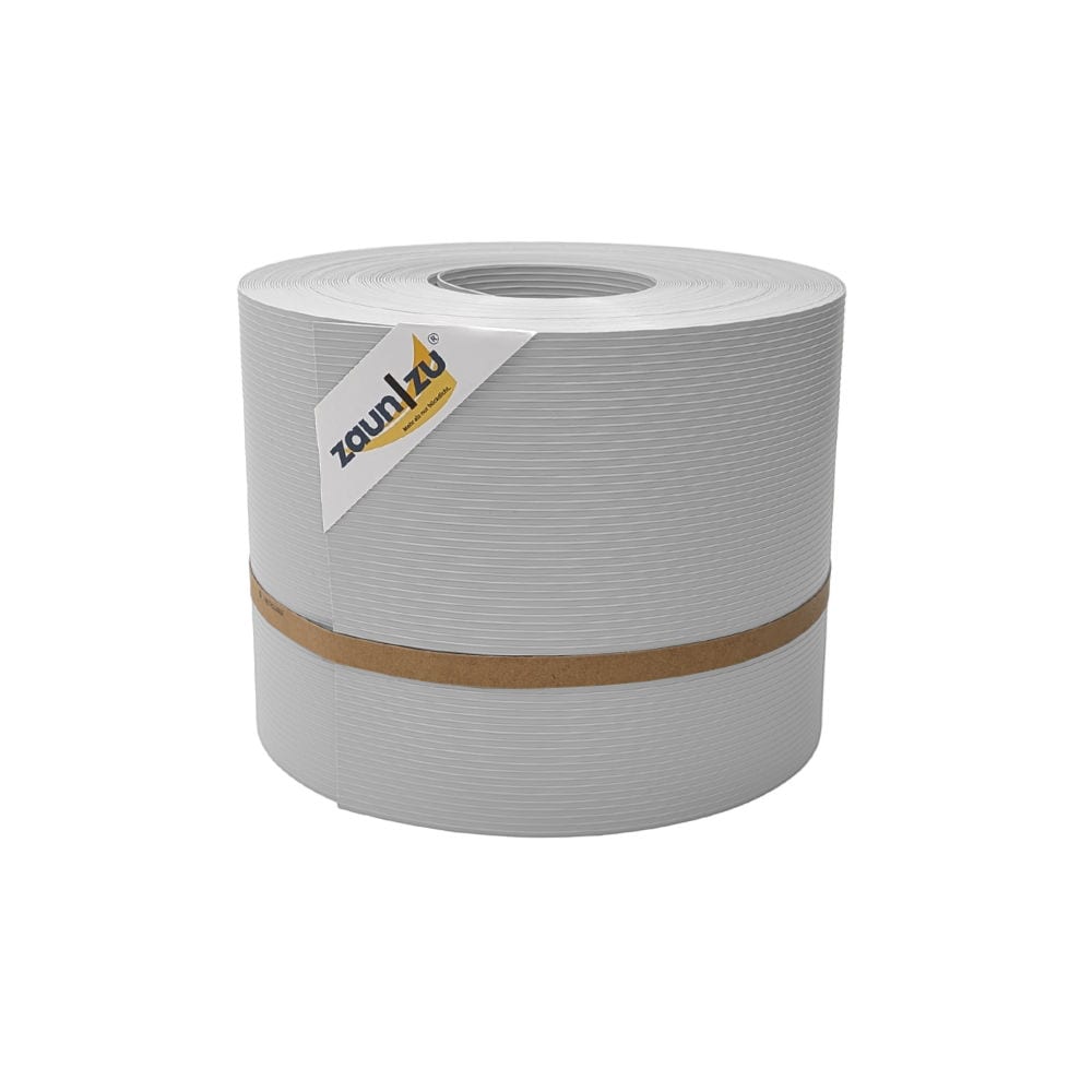 zaun|zu&reg; Sichtschutzstreifen Rille f&uuml;r Doppelstabmatten Zaunblende Lichtgrau 35m 