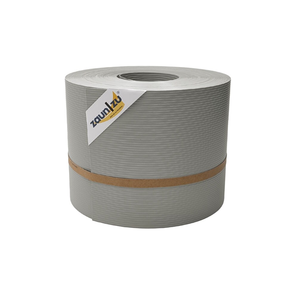 zaun|zu&reg; Sichtschutzstreifen Rille f&uuml;r Doppelstabmatten Zaunblende Steingrau 35m 