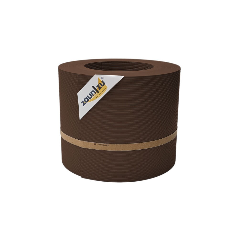 zaun|zu&reg; Sichtschutzstreifen Rille PP f&uuml;r Doppelstabmatten Zaun Braun 26m 