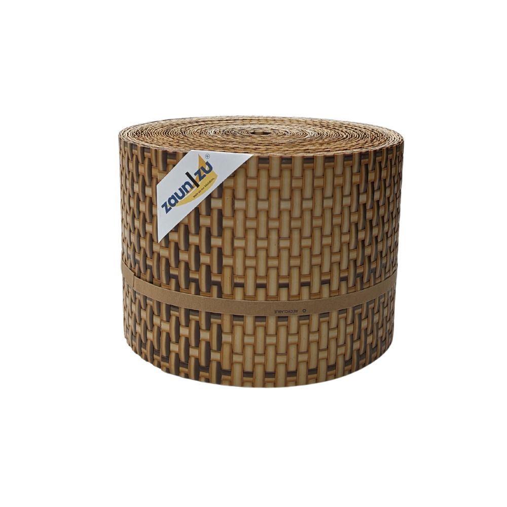 zaun|zu&reg; Sichtschutzstreifen Rattan PE f&uuml;r Doppelstabmatten Stroh 26m 