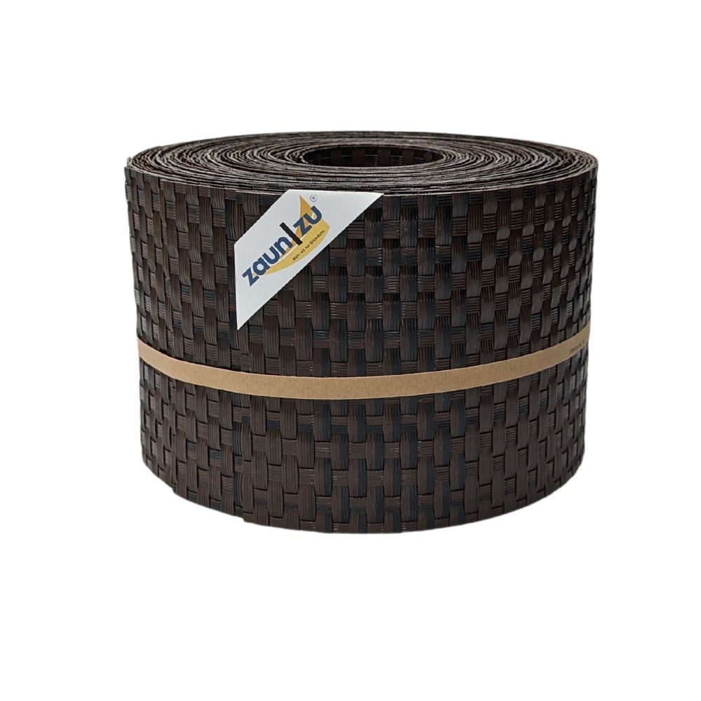 zaun|zu&reg; Sichtschutzstreifen Rattan f&uuml;r Doppelstabmatten UV-best&auml;ndig Schwarzbraun 10x 2,55m 