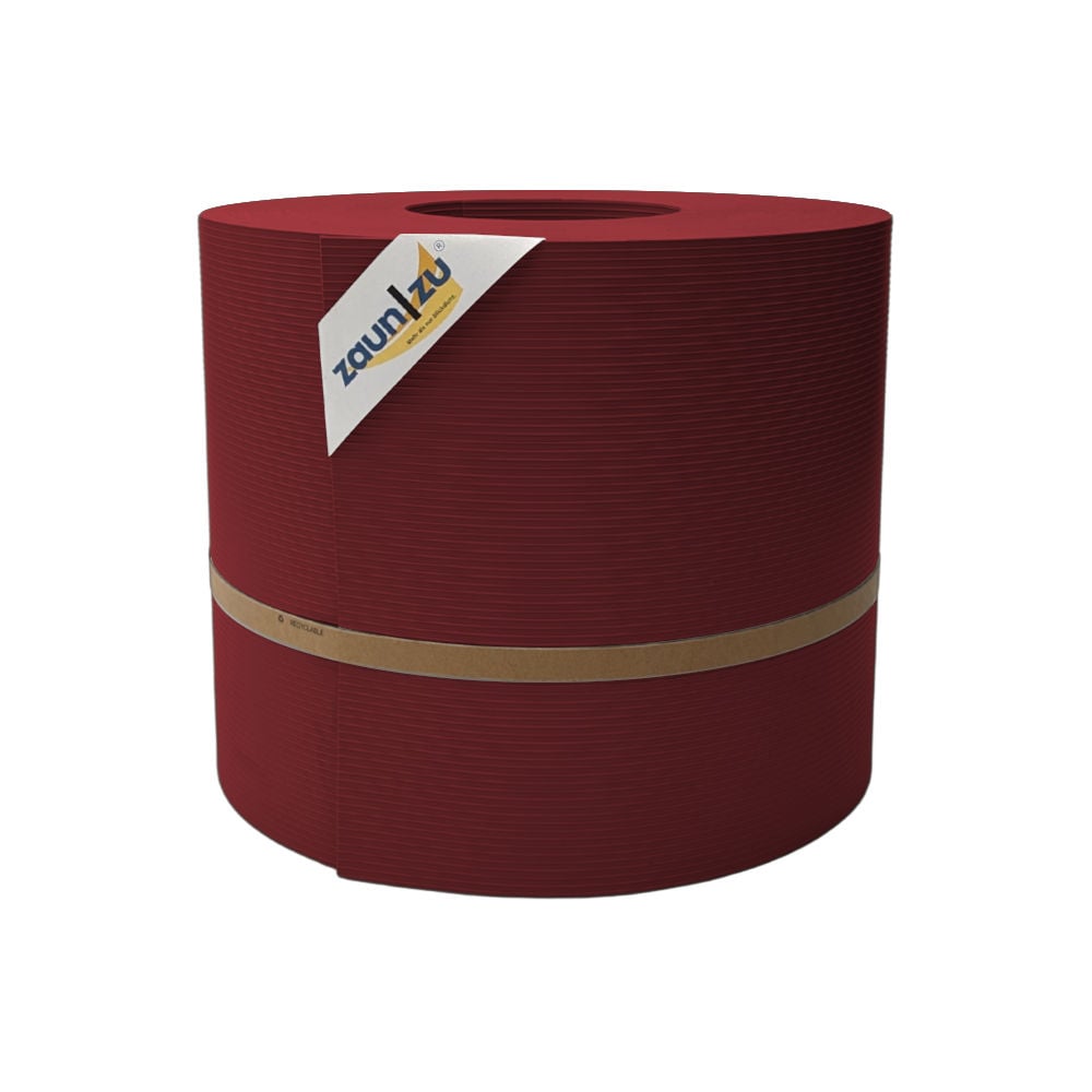 zaun|zu&reg; Sichtschutzstreifen Rille Maxi Rolle f&uuml;r Doppelstabmatten 24cm hoch Bordeauxrot 50m 