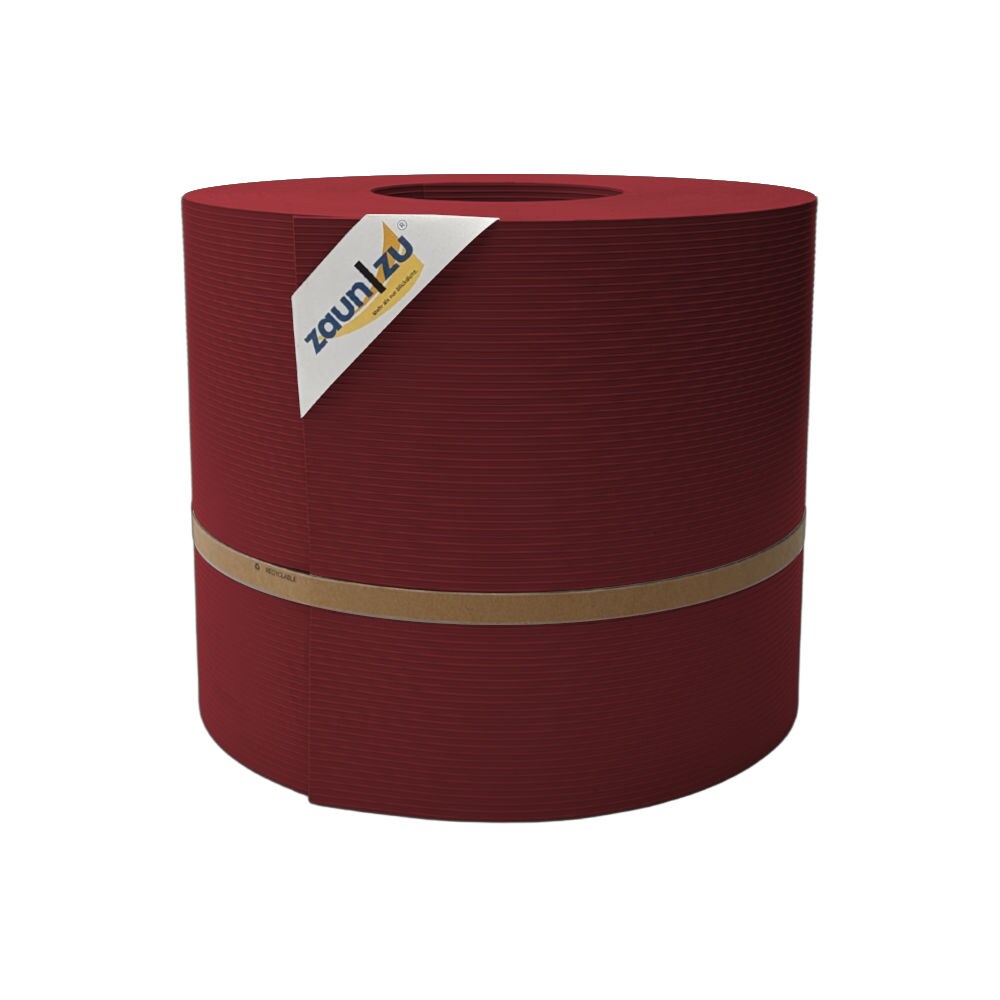 zaun zu® Sichtschutzstreifen Rille Maxi Rolle für Doppelstabmatten 24cm hoch Bordeauxrot 50m