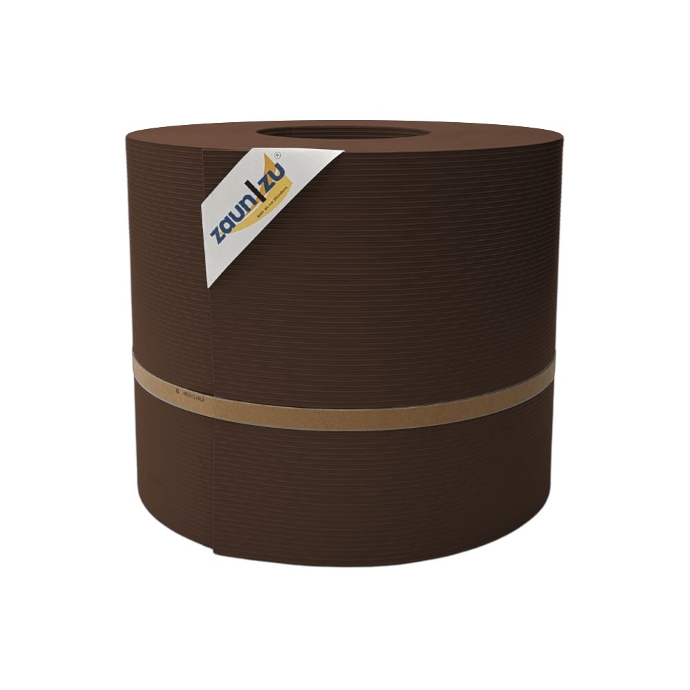 zaun zu® Sichtschutzstreifen Rille Maxi Rolle für Doppelstabmatten 24cm hoch Braun 50m